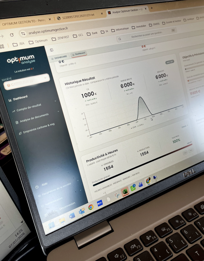 Capture écran du logiciel Optimum Analyse